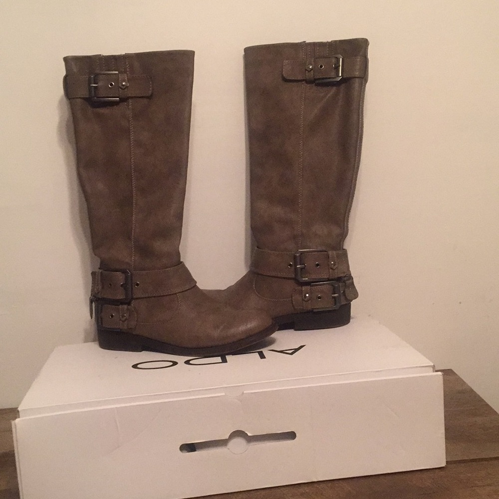 Aldo zip up below knee boots